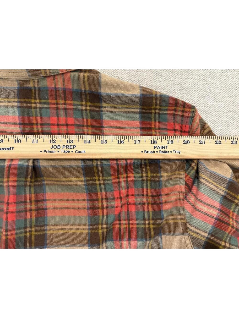 LL Bean Scotch Plaid Flannel Antique Dress Stewart Sz Large - Picture 6 of 8